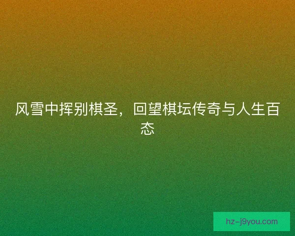 风雪中挥别棋圣,回望棋坛传奇与人生百态 风雪中挥别棋圣,回望棋坛传奇与人生百态